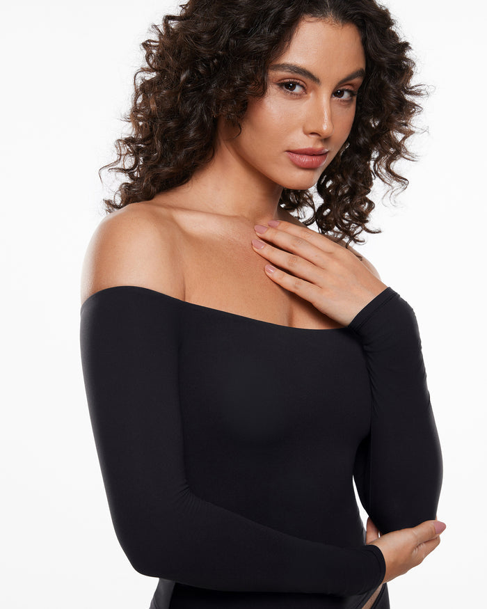 Inbarely® Soft Off The Shoulder Long Sleeve Top