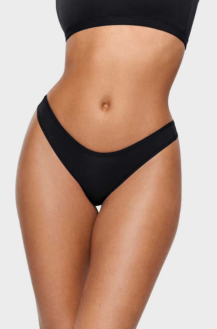 Women's V-shaped Low Rise Thongs 3 Pack Basic 5 (3pack)