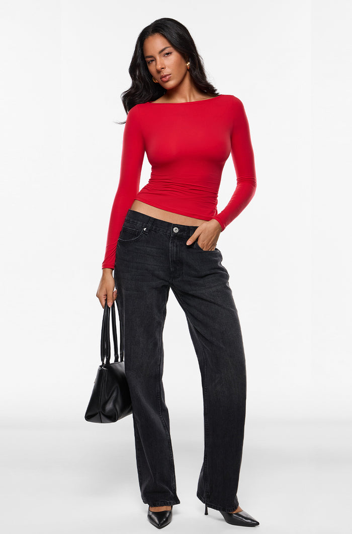 Inbarely Ultra Boat Neck Long Sleeve Shirts