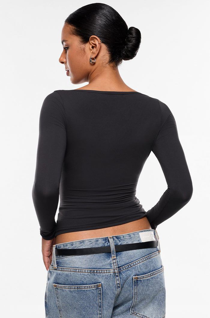 Inbarely Ultra Boat Neck Long Sleeve Shirts