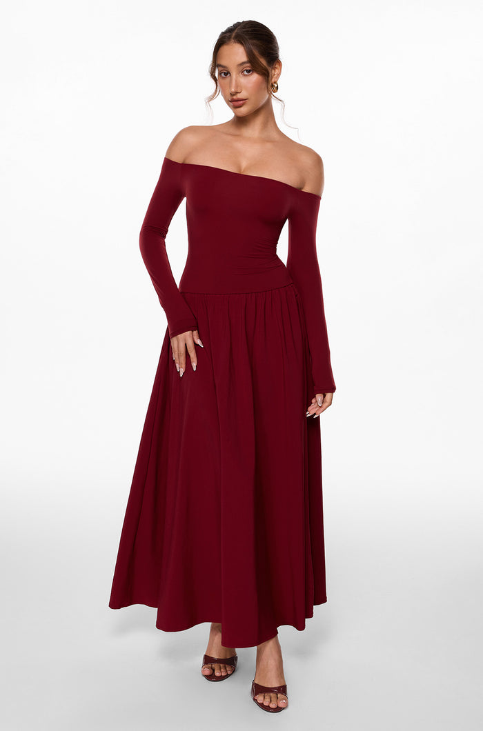 Inbarely® Ultra Off The Shoulder Long Sleeve Maxi Dresses