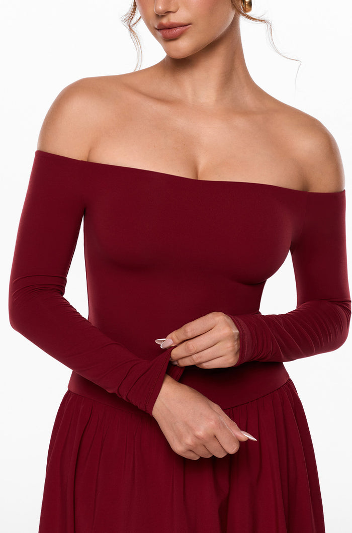 Inbarely® Ultra Off The Shoulder Long Sleeve Maxi Dresses