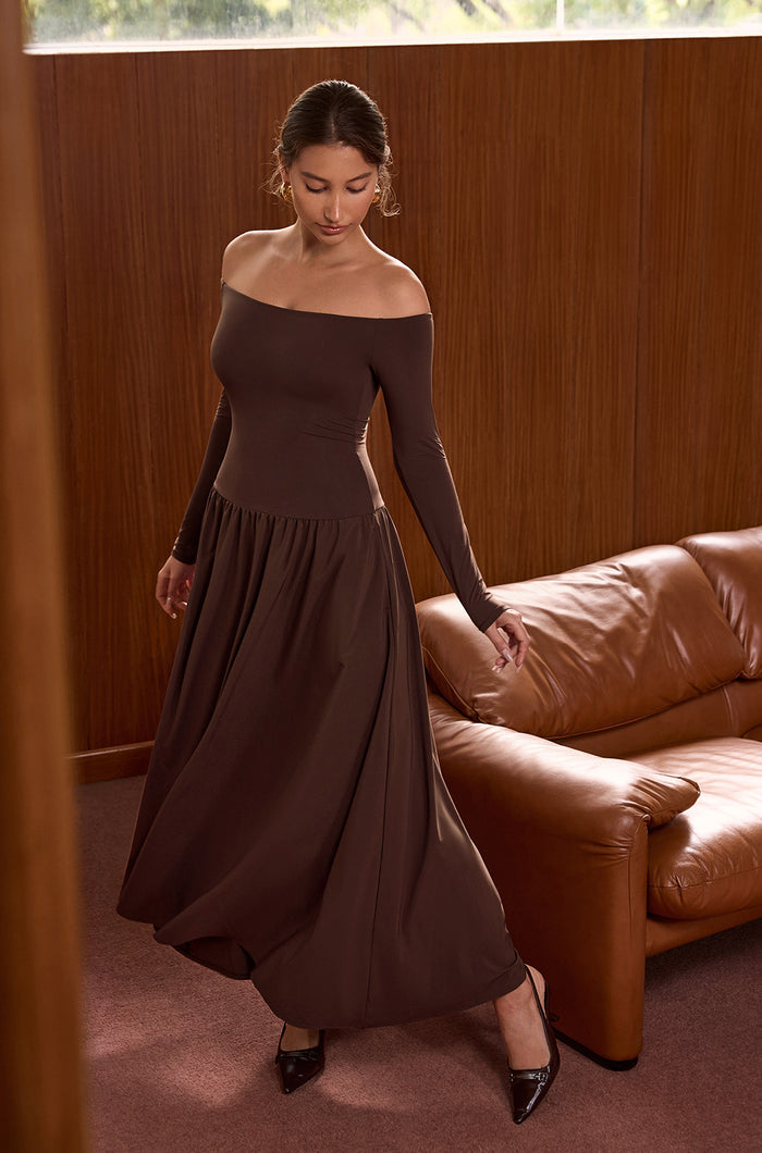 Inbarely® Ultra Off The Shoulder Long Sleeve Maxi Dresses