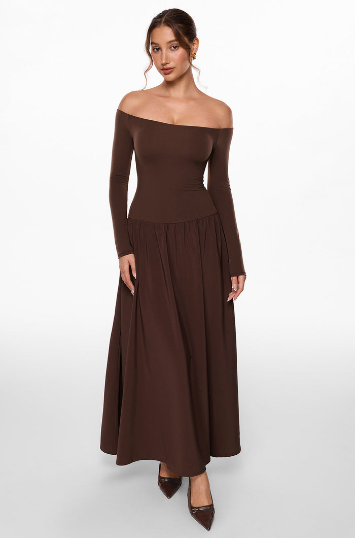 Inbarely® Ultra Off The Shoulder Long Sleeve Maxi Dresses