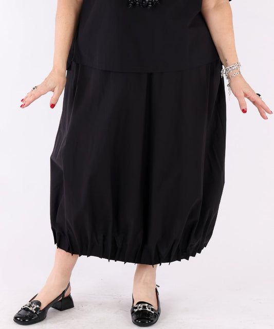 Jupe fluide taille élastique coupe ample noir – Tirelli