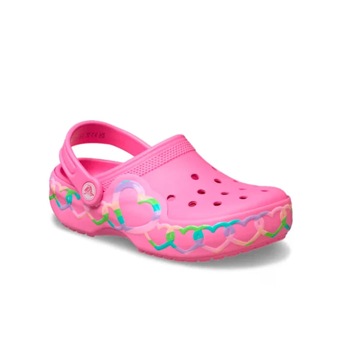 Kids Classic Heart Lights Clog 'Pink Lemonade'