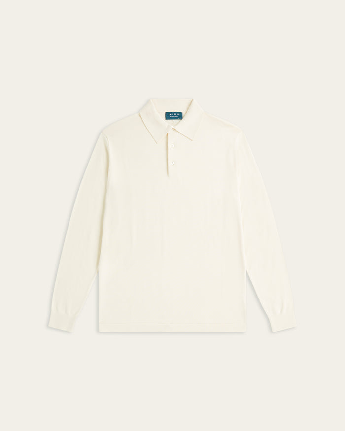 Knitted Long-sleeve Polo Off-white