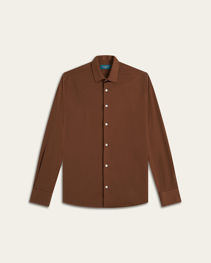 Knitted non-iron shirt Brown