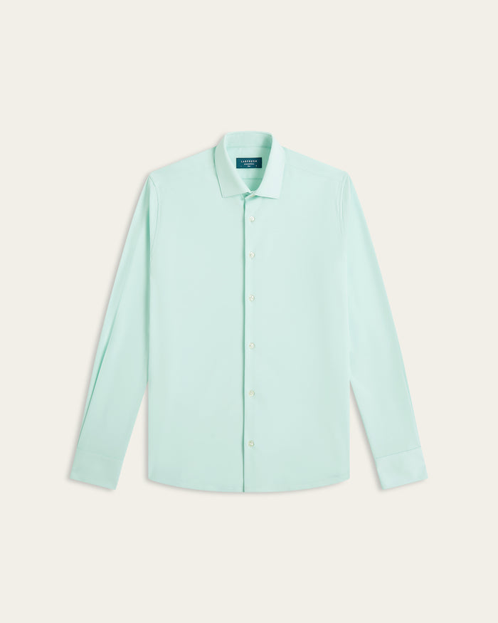 Knitted non-iron shirt Jade Green