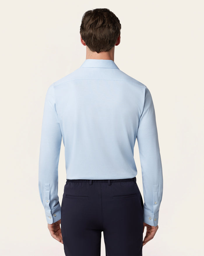 Knitted non-iron shirt Light Blue