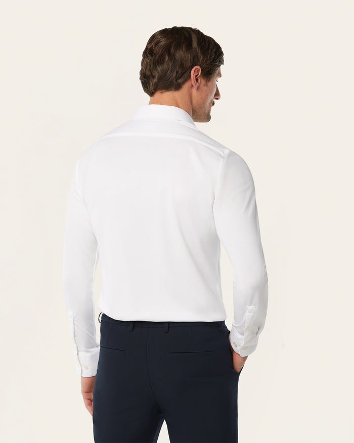 Knitted non-iron shirt white