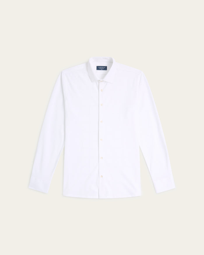 Knitted non-iron shirt white
