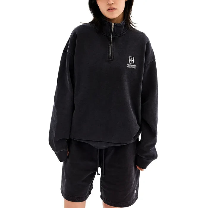KRB Washed Embroidery Half Zip-Up 'Charcoal'