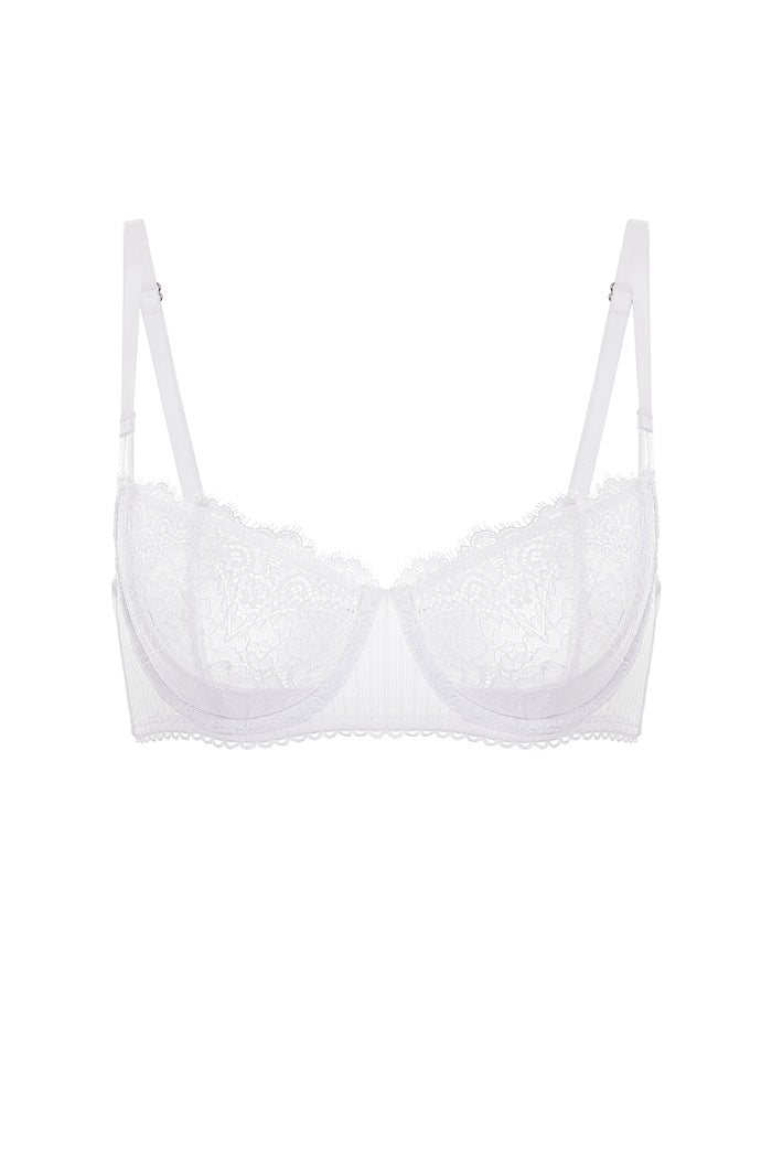 Women's Lace Balconette Underwire Bra White