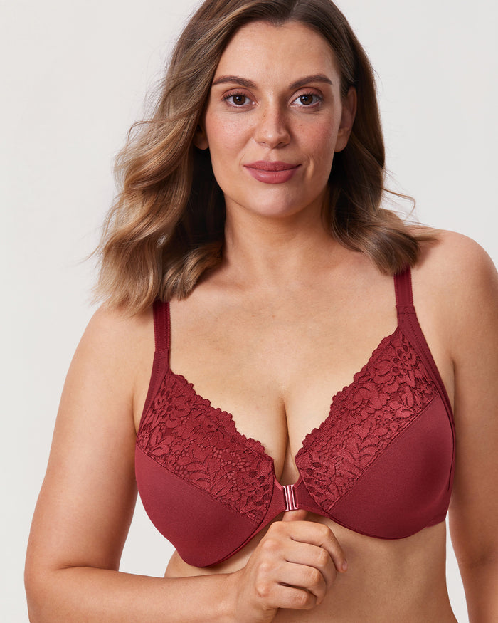 Women's Lace Front Closure Bra Red Revelry
