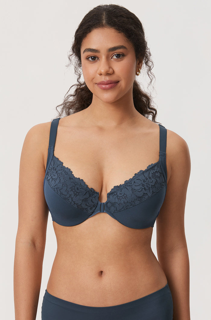 Women's Lace Front Closure Posture Bra Sargasso