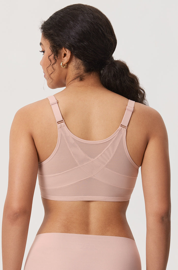 Women's Lace Front Closure Posture Bra Rose Smoked