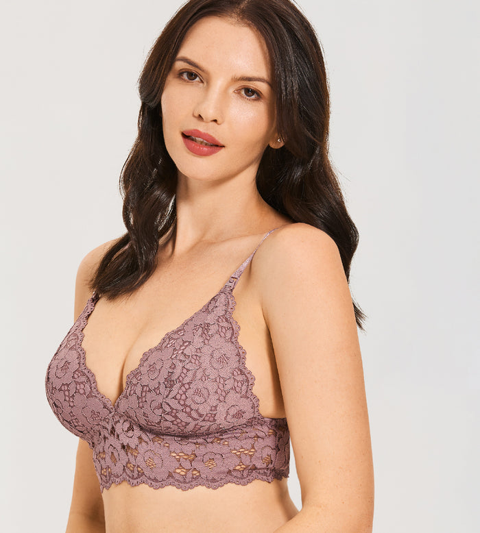 Women's Lace Nursing Bralette Rose Brown
