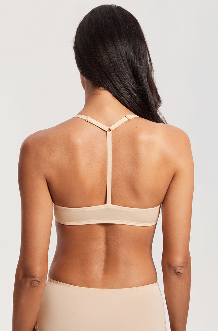 Women's Lacy Mesh Front Closure Bra Beige