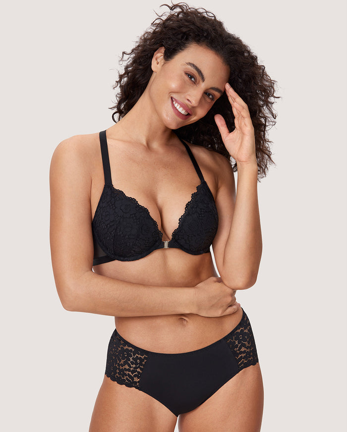 Women's Lacy Racerback Bra Black