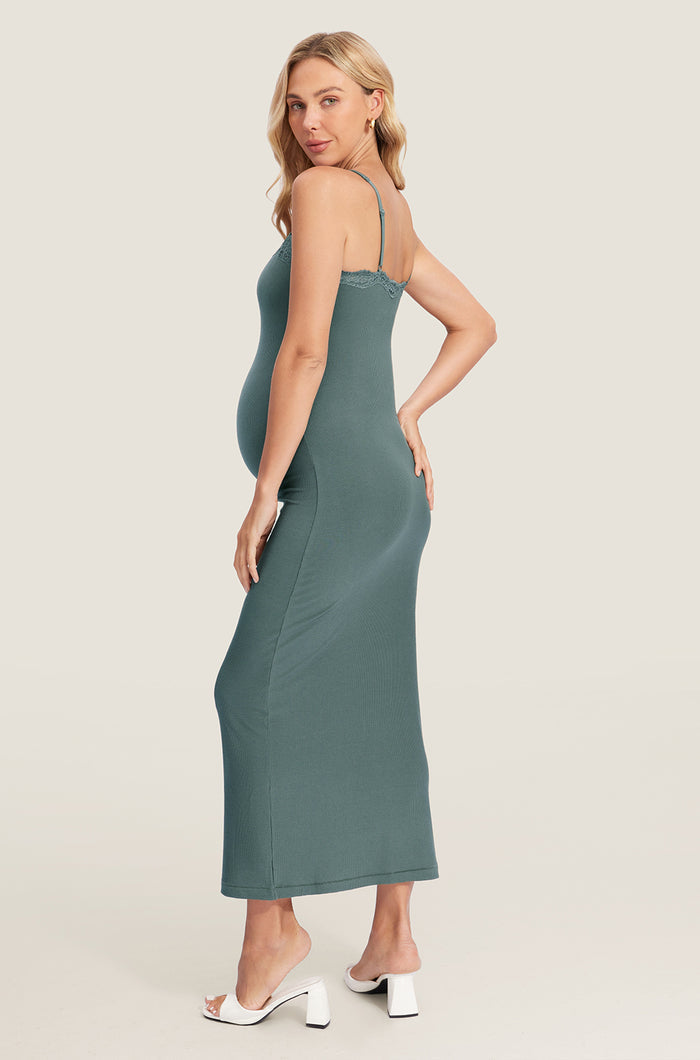 Lacy Ribbed Maternity Dress