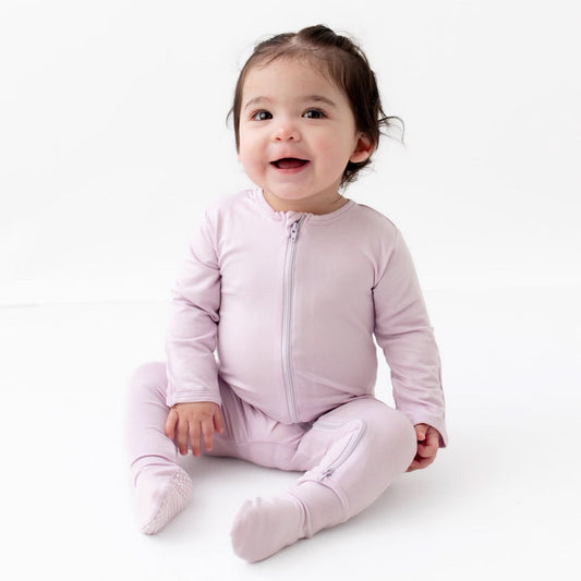 Lavender Zippered Footie