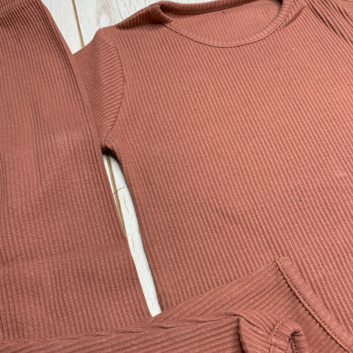 Leather Pink Ribbed Tracksuit