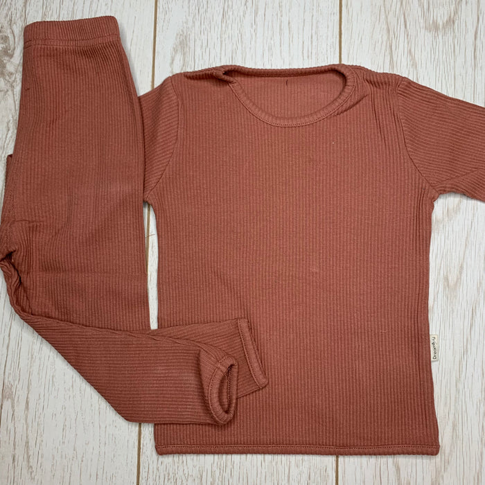 Leather Pink Ribbed Tracksuit