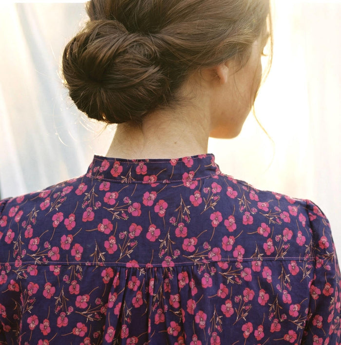 Liberty London Shifted Midi Dress, Handmade Botanical Ethical-wear Clothing, Sustainable Sophisticated Minimalist Slow-fashioned Womenswear