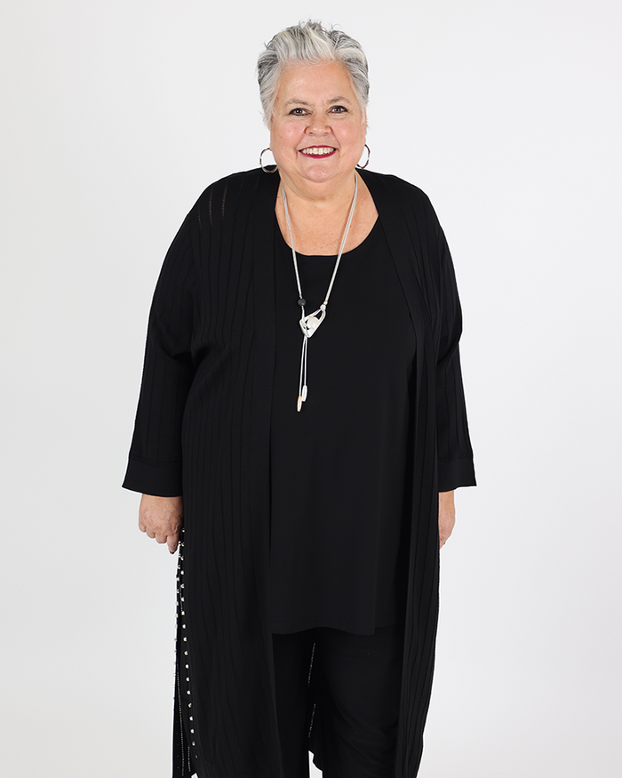 Light Viscose Nylon Cover-Up black - Joseph Ribkoff