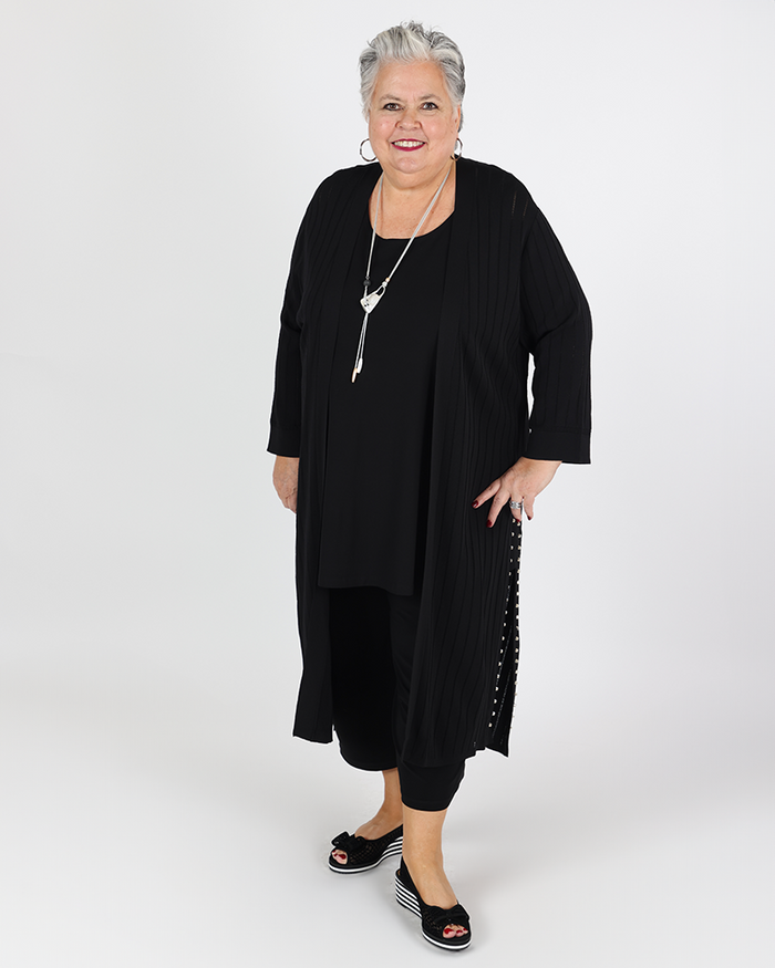Light Viscose Nylon Cover-Up black - Joseph Ribkoff