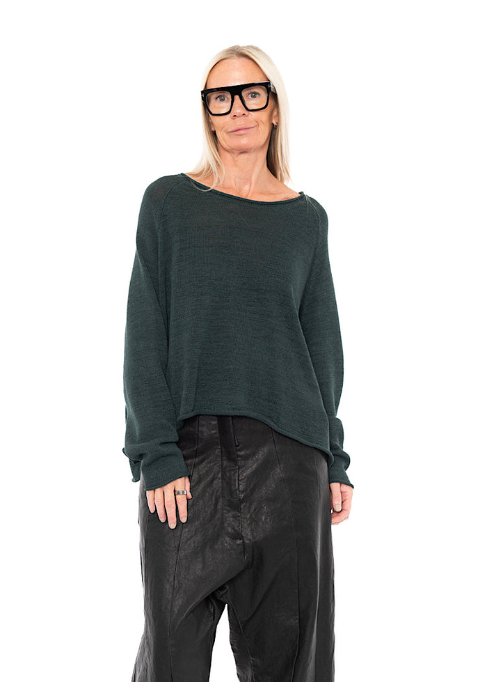 LINEN-BLEND KNITTED PULLOVER