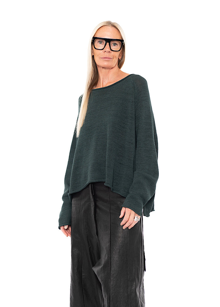 LINEN-BLEND KNITTED PULLOVER