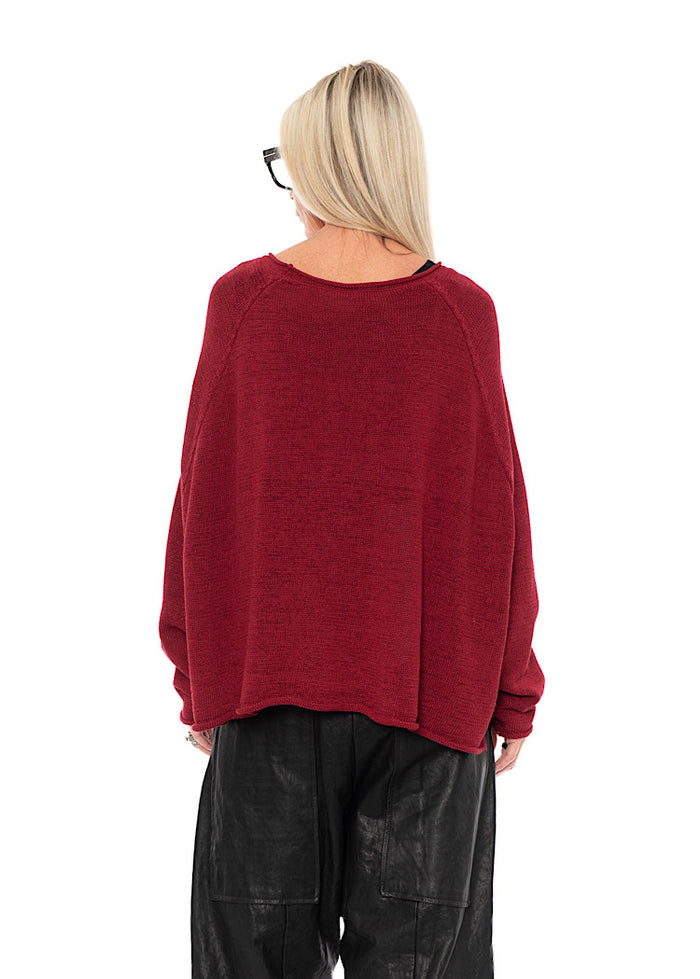 LINEN-BLEND KNITTED PULLOVER