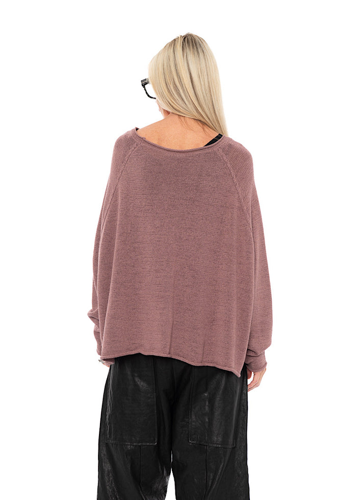 LINEN-BLEND KNITTED PULLOVER