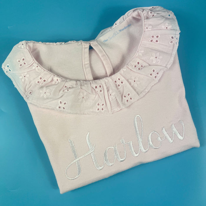 long sleeve top with frill neck