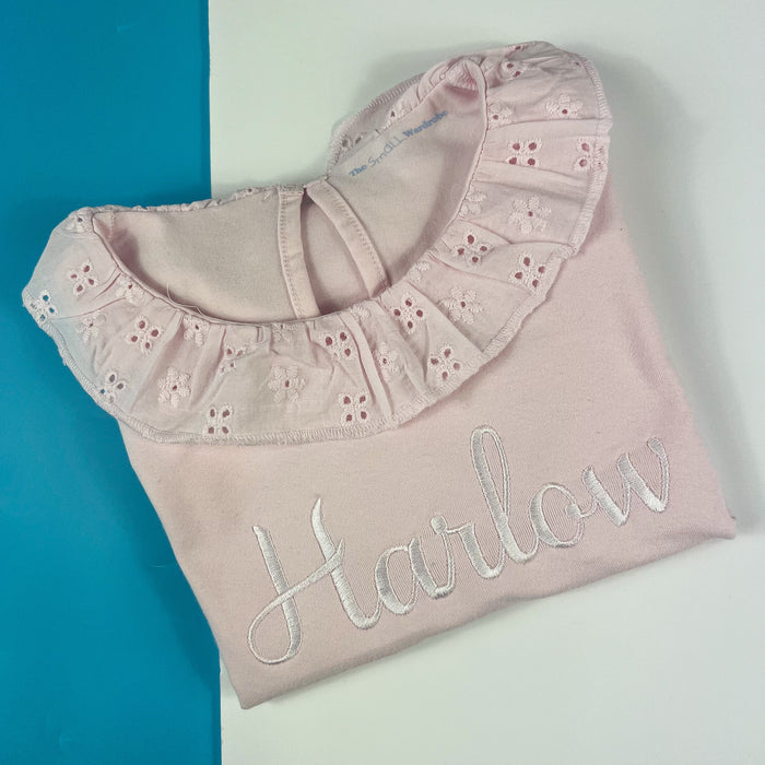 long sleeve top with frill neck