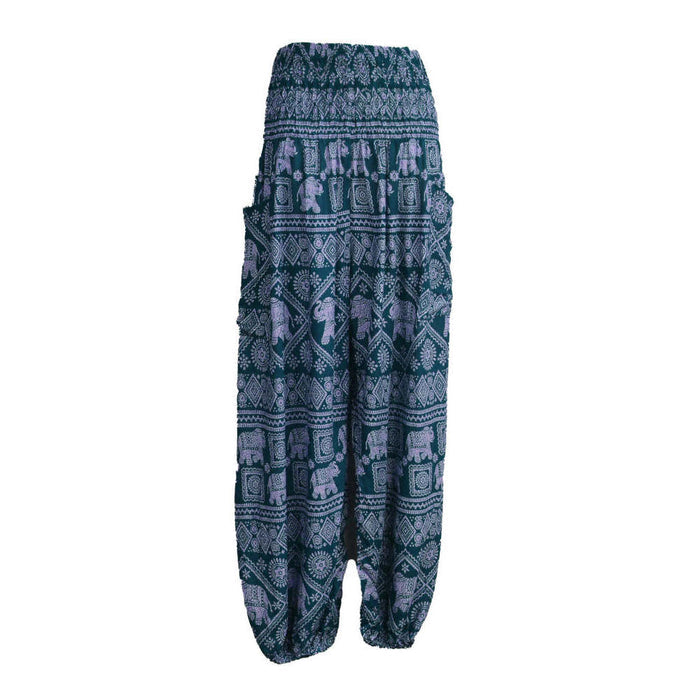 Loose Elephant Pants with Pockets, green