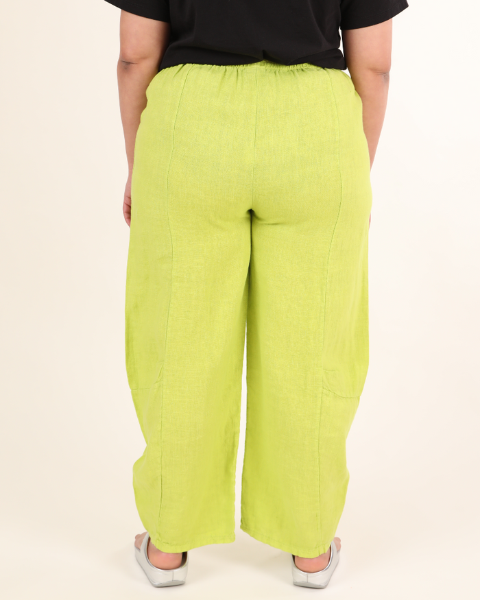 Loose-fitting linen pants Light Green - Marie la Lune