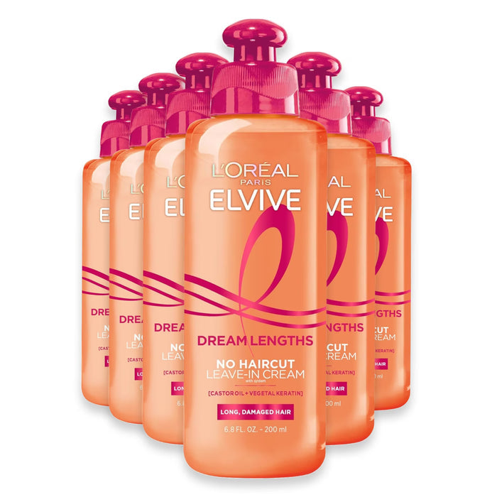 L'Oréal Paris Elvive Dream Lengths No Haircut Cream Leave-In Conditioner - 6.8 oz - 6 Pack