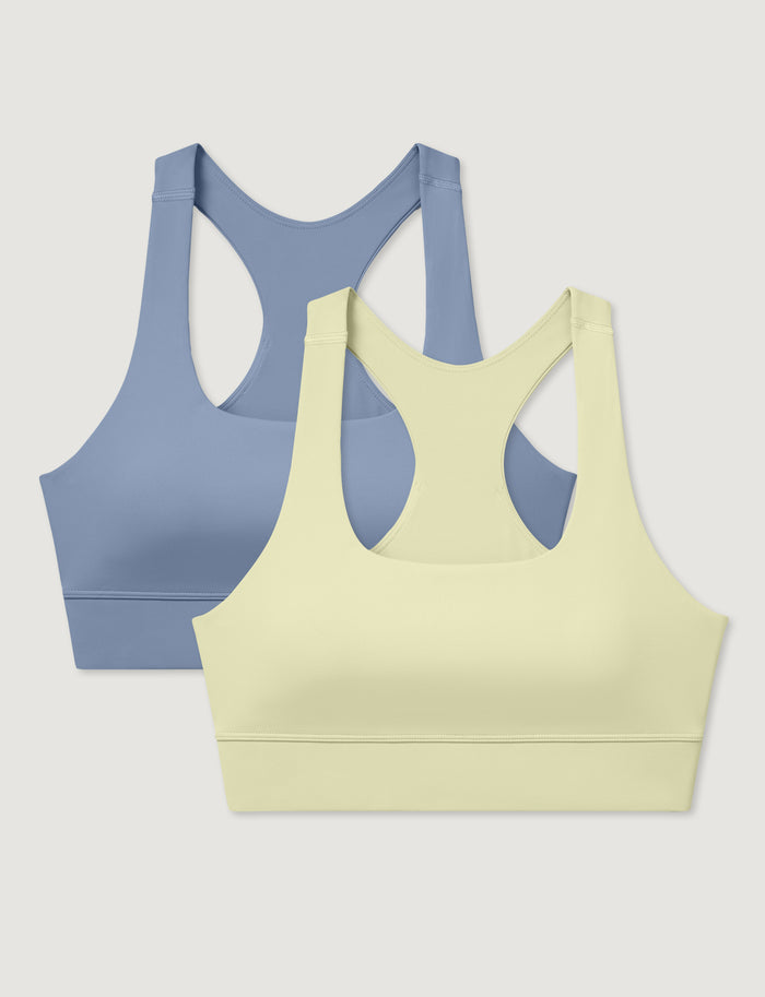 Low Impact Racerback Sports Bra (2-pack)::Rain Washed/Lime