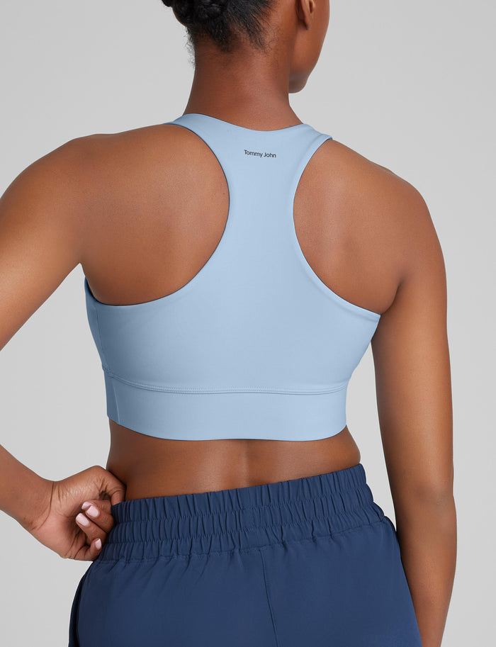 Low Impact Racerback Sports Bra::Cerulean