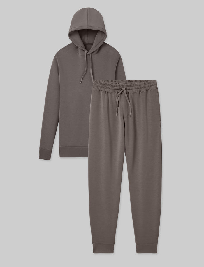 Luxe Traveler Knit Hoodie & Jogger Set::Falcon