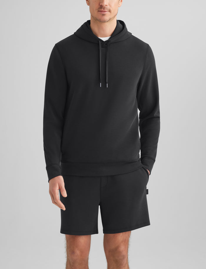 Luxe Traveler Knit Hoodie & Short Set::Black