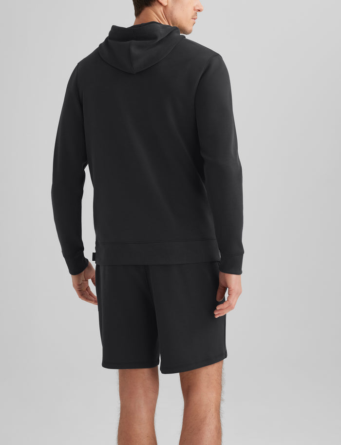 Luxe Traveler Knit Hoodie & Short Set::Black