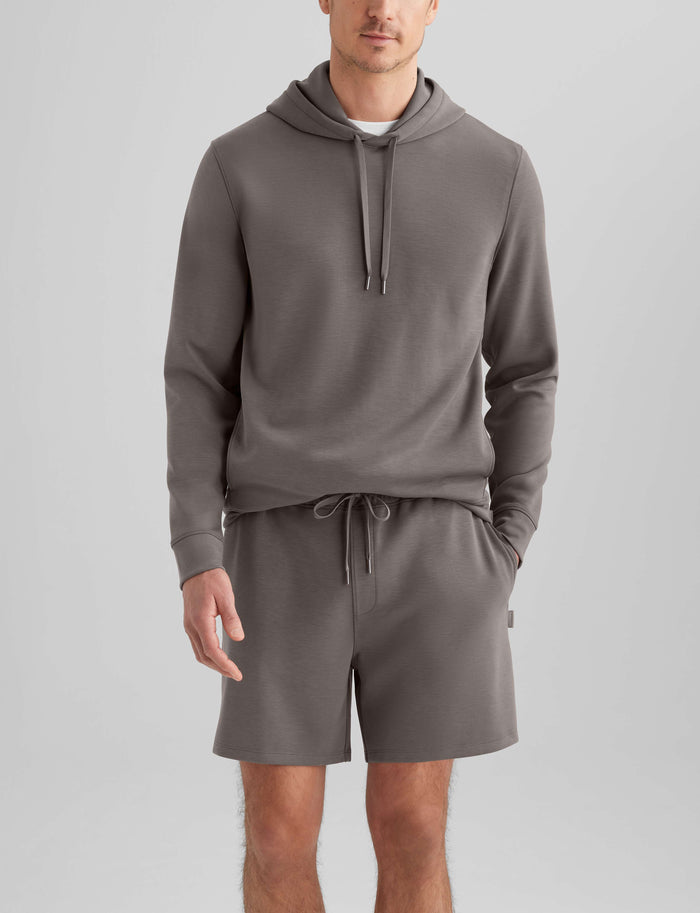 Luxe Traveler Knit Hoodie & Short Set::Falcon
