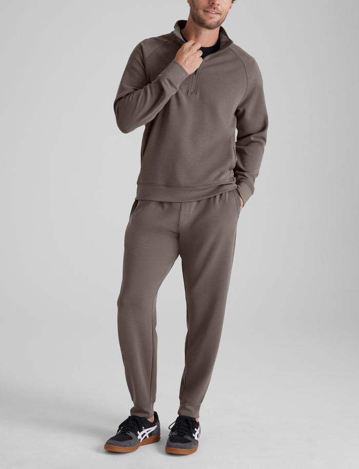 Luxe Traveler Knit Quarter Zip & Jogger Set::Falcon