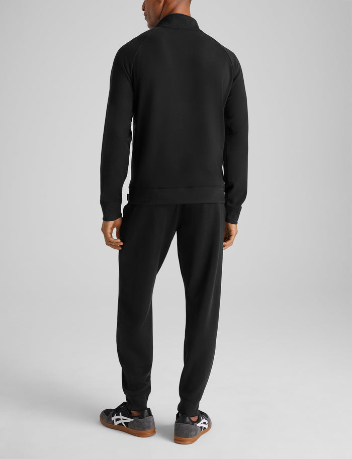 Luxe Traveler Knit Quarter Zip & Jogger Set::Black