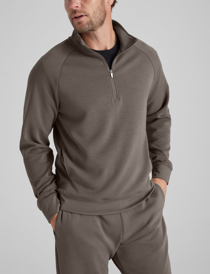 Luxe Traveler Knit Quarter Zip::Falcon