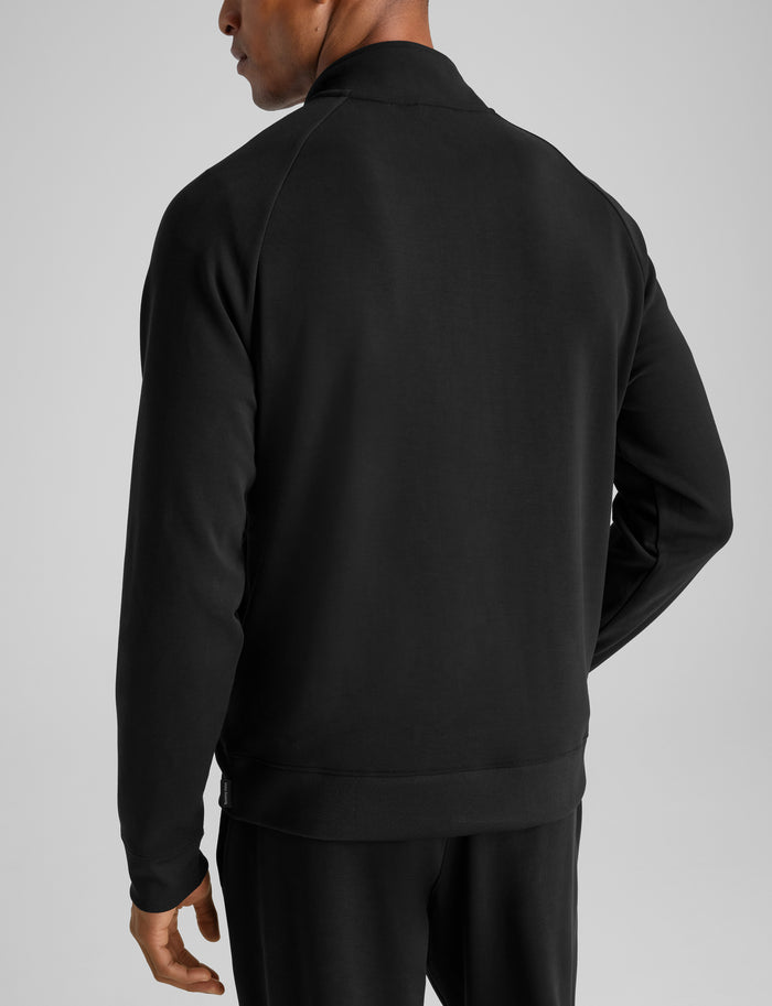 Luxe Traveler Knit Quarter Zip::Black